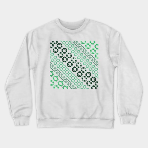 Kelly Green BiPlane abstract Diagonal Pattern Crewneck Sweatshirt by pelagio